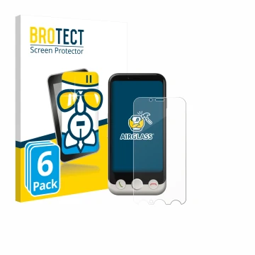 Parte frontale di una confezione del prodotto con il logo del marchio BROTECT. Accanto è raffigurato il dispositivo Doro Auror