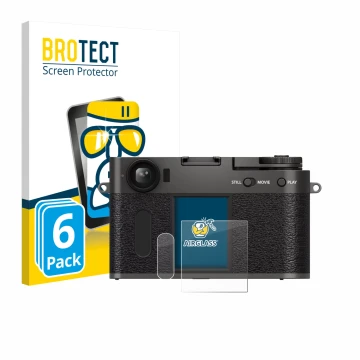 Parte frontale di una confezione del prodotto con il logo del marchio BROTECT. Accanto è raffigurato il dispositivo Fujifilm X