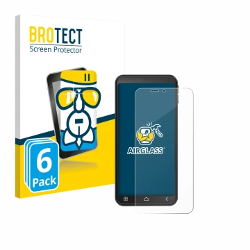 Parte frontale di una confezione del prodotto con il logo del marchio BROTECT. Accanto è raffigurato il dispositivo Emporia Sm