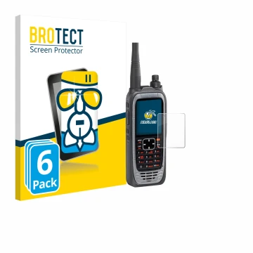Parte frontale di una confezione del prodotto con il logo del marchio BROTECT. Accanto è raffigurato il dispositivo Icom IC-A2