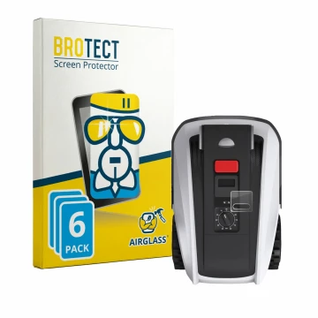 Parte frontale di una confezione del prodotto con il logo del marchio BROTECT. Accanto è raffigurato il dispositivo Ecovacs Go