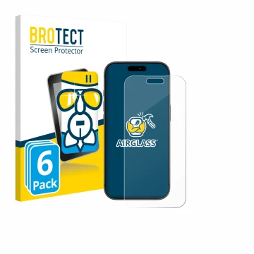 Parte frontale di una confezione del prodotto con il logo del marchio BROTECT. Accanto è raffigurato il dispositivo Apple iPho