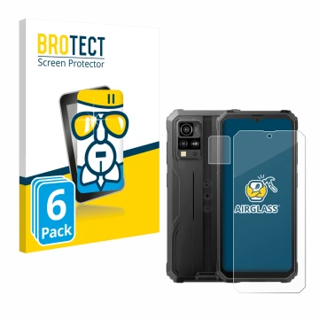 Parte frontale di una confezione del prodotto con il logo del marchio BROTECT. Accanto è raffigurato il dispositivo Blackview 