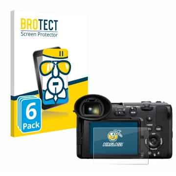 Parte frontale di una confezione del prodotto con il logo del marchio BROTECT. Accanto è raffigurato il dispositivo Sony Cinem