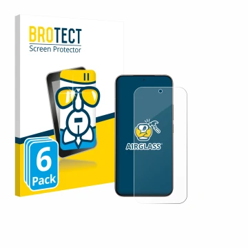 Parte frontale di una confezione del prodotto con il logo del marchio BROTECT. Accanto è raffigurato il dispositivo Xiaomi 17 