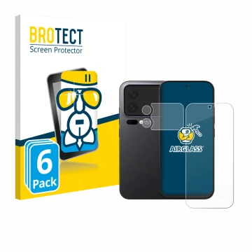 Parte frontale di una confezione del prodotto con il logo del marchio BROTECT. Accanto è raffigurato il dispositivo Xiaomi 17 