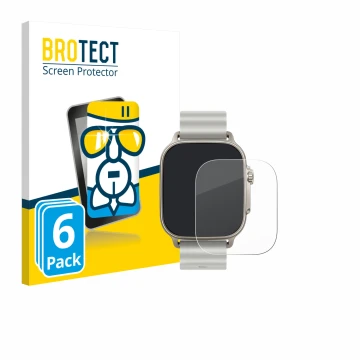 Parte frontale di una confezione del prodotto con il logo del marchio BROTECT. Accanto è raffigurato il dispositivo realme Wat