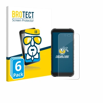 Parte frontale di una confezione del prodotto con il logo del marchio BROTECT. Accanto è raffigurato il dispositivo Ulefone Ru