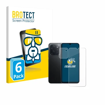 Parte frontale di una confezione del prodotto con il logo del marchio BROTECT. Accanto è raffigurato il dispositivo Xiaomi Poc