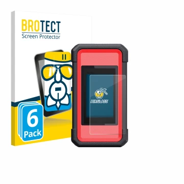 Parte frontale di una confezione del prodotto con il logo del marchio BROTECT. Accanto è raffigurato il dispositivo Launch X43