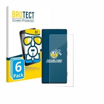 Parte frontale di una confezione del prodotto con il logo del marchio BROTECT. Accanto è raffigurato il dispositivo ZTE Nubia 