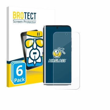 Parte frontale di una confezione del prodotto con il logo del marchio BROTECT. Accanto è raffigurato il dispositivo realme GT 