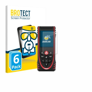 Parte frontale di una confezione del prodotto con il logo del marchio BROTECT. Accanto è raffigurato il dispositivo Leica DIST