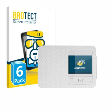 Parte frontale di una confezione del prodotto con il logo del marchio BROTECT. Accanto è raffigurato il dispositivo Canon Selp