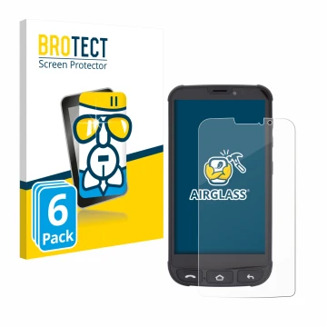 Parte frontale di una confezione del prodotto con il logo del marchio BROTECT. Accanto è raffigurato il dispositivo Olympia Ne