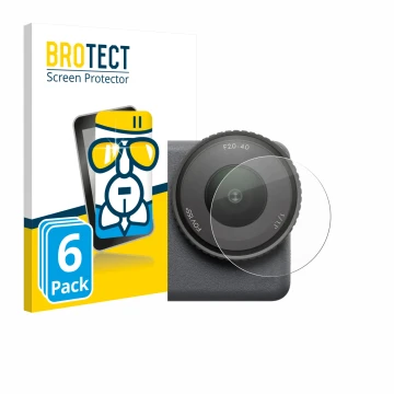 Parte frontale di una confezione del prodotto con il logo del marchio BROTECT. Accanto è raffigurato il dispositivo DJI Osmo A