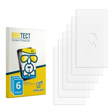 Parte frontale di una confezione del prodotto con il logo del marchio BROTECT. Accanto si trova la protezione per lo schermo c