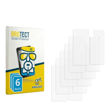 Parte frontale di una confezione del prodotto con il logo del marchio BROTECT. Accanto si trova la protezione per lo schermo c