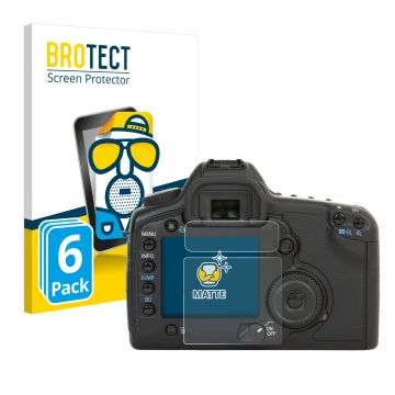 Parte frontale di una confezione del prodotto con il logo del marchio BROTECT. Accanto è raffigurato il dispositivo Canon EOS 
