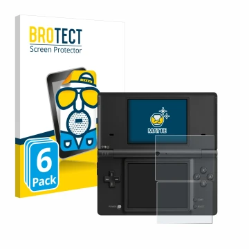 Parte frontale di una confezione del prodotto con il logo del marchio BROTECT. Accanto è raffigurato il dispositivo Nintendo D