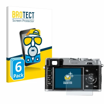 Parte frontale di una confezione del prodotto con il logo del marchio BROTECT. Accanto è raffigurato il dispositivo Fujifilm F