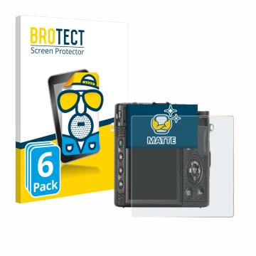 Parte frontale di una confezione del prodotto con il logo del marchio BROTECT. Accanto è raffigurato il dispositivo Fujifilm X