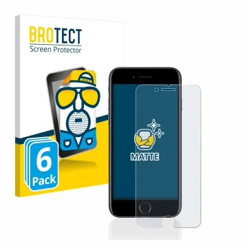 Parte frontale di una confezione del prodotto con il logo del marchio BROTECT. Accanto è raffigurato il dispositivo Apple iPho