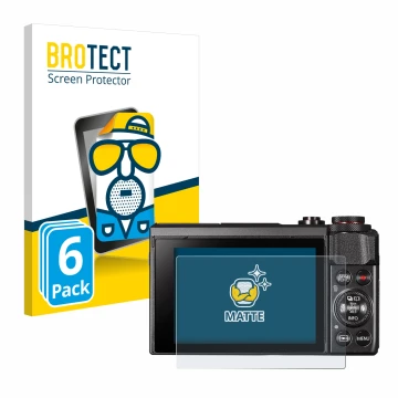 Parte frontale di una confezione del prodotto con il logo del marchio BROTECT. Accanto è raffigurato il dispositivo Canon Powe