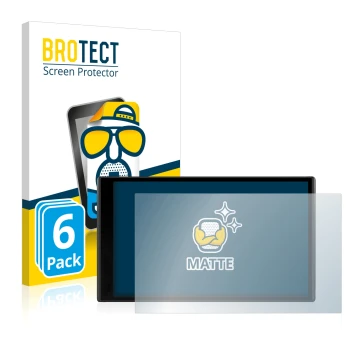 Parte frontale di una confezione del prodotto con il logo del marchio BROTECT. Accanto è raffigurato il dispositivo Garmin Dri