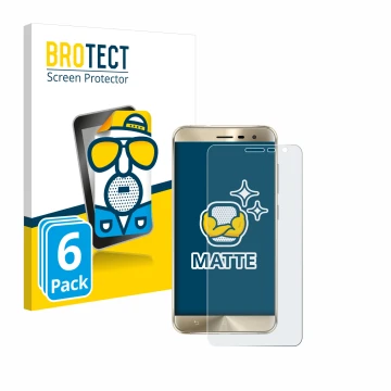 Parte frontale di una confezione del prodotto con il logo del marchio BROTECT. Accanto è raffigurato il dispositivo ASUS ZenFo