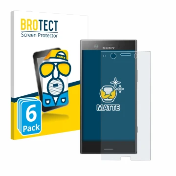 Parte frontale di una confezione del prodotto con il logo del marchio BROTECT. Accanto è raffigurato il dispositivo Sony Xperi