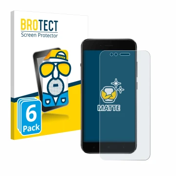 Parte frontale di una confezione del prodotto con il logo del marchio BROTECT. Accanto è raffigurato il dispositivo Xiaomi Mi 