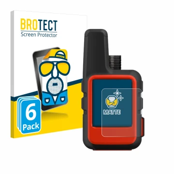 Parte frontale di una confezione del prodotto con il logo del marchio BROTECT. Accanto è raffigurato il dispositivo Garmin inR