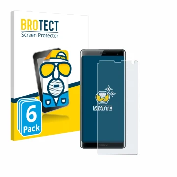 Parte frontale di una confezione del prodotto con il logo del marchio BROTECT. Accanto è raffigurato il dispositivo Sony Xperi