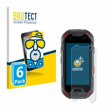 Parte frontale di una confezione del prodotto con il logo del marchio BROTECT. Accanto è raffigurato il dispositivo Unihertz A