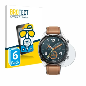 Parte frontale di una confezione del prodotto con il logo del marchio BROTECT. Accanto è raffigurato il dispositivo Huawei Wat
