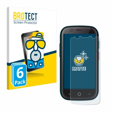 Parte frontale di una confezione del prodotto con il logo del marchio BROTECT. Accanto è raffigurato il dispositivo Unihertz J