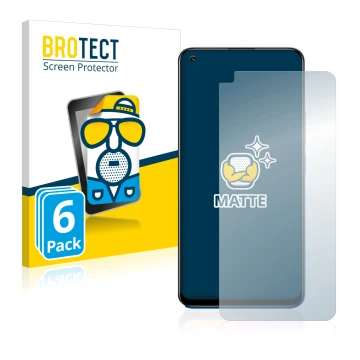 Parte frontale di una confezione del prodotto con il logo del marchio BROTECT. Accanto è raffigurato il dispositivo realme 8 P