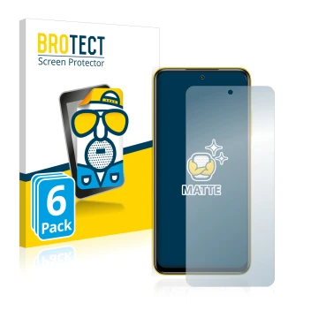 Parte frontale di una confezione del prodotto con il logo del marchio BROTECT. Accanto è raffigurato il dispositivo Xiaomi Poc