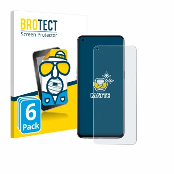 Parte frontale di una confezione del prodotto con il logo del marchio BROTECT. Accanto è raffigurato il dispositivo realme GT 