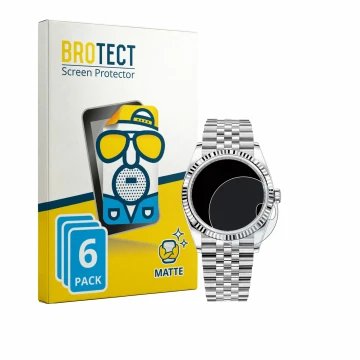 Parte frontale di una confezione del prodotto con il logo del marchio BROTECT. Accanto è raffigurato il dispositivo Rolex Date