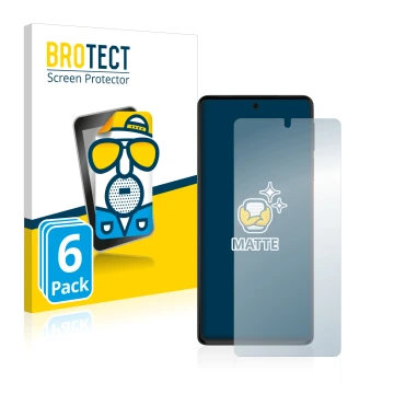 Parte frontale di una confezione del prodotto con il logo del marchio BROTECT. Accanto è raffigurato il dispositivo Motorola E