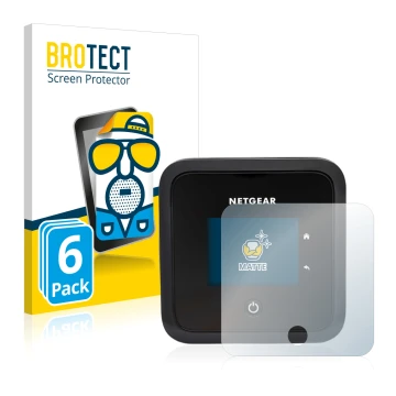 Parte frontale di una confezione del prodotto con il logo del marchio BROTECT. Accanto è raffigurato il dispositivo Netgear Ni