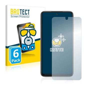 Parte frontale di una confezione del prodotto con il logo del marchio BROTECT. Accanto è raffigurato il dispositivo Xiaomi Red