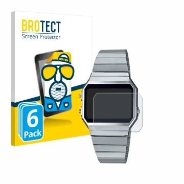 Parte frontale di una confezione del prodotto con il logo del marchio BROTECT. Accanto è raffigurato il dispositivo Casio A700