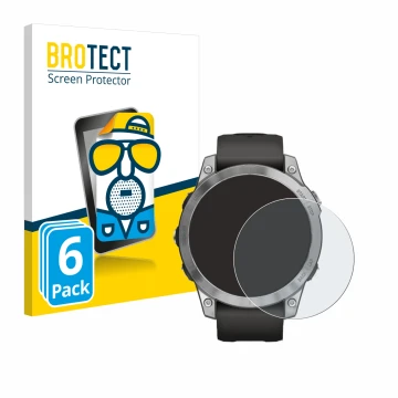Parte frontale di una confezione del prodotto con il logo del marchio BROTECT. Accanto è raffigurato il dispositivo Garmin Fen