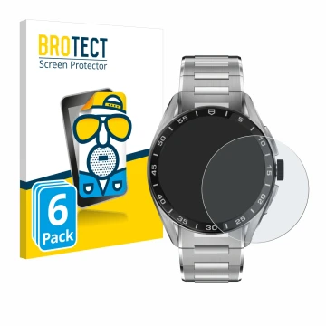 Parte frontale di una confezione del prodotto con il logo del marchio BROTECT. Accanto è raffigurato il dispositivo TAG Heuer 