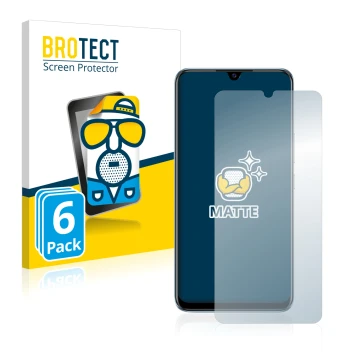 Parte frontale di una confezione del prodotto con il logo del marchio BROTECT. Accanto è raffigurato il dispositivo Vivo V20 S
