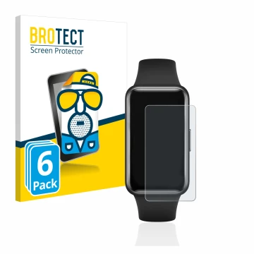 Parte frontale di una confezione del prodotto con il logo del marchio BROTECT. Accanto è raffigurato il dispositivo Huawei Ban