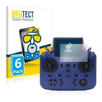 Parte frontale di una confezione del prodotto con il logo del marchio BROTECT. Accanto è raffigurato il dispositivo FrSky Tand